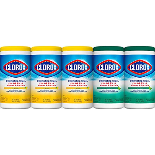 Clorox Disinfecting Wipes Variety Pack - 5X Cleaning Power, Kills 99.9% of Bacteria - 5 Pack, 425 Count Total