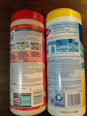 Lysol and Clorox Disinfecting Wipes Crisp Lemon and mango 35 Count (70 Total)