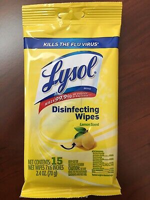 Lysol Didinfecting Wet Wipes Lemon Scent 15 Count