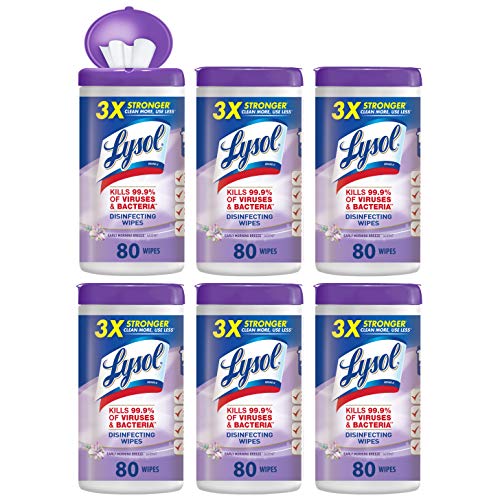 Lysol Disinfecting Wipes, Early Morning Breeze, 480ct (6X80ct)
