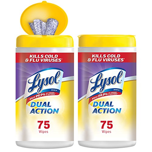 Lysol Dual Action Disinfecting Wipes w. Scrubbing Texture, 150ct (2X75ct)