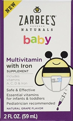 Zarbee's Naturals Baby Multivitamin with Iron, 2 Fl Oz (Pack of 2)