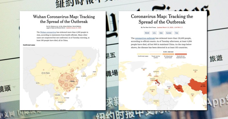 New York Times Deletes Word ‘Wuhan’ From Its Coronavirus Tracking Map 1