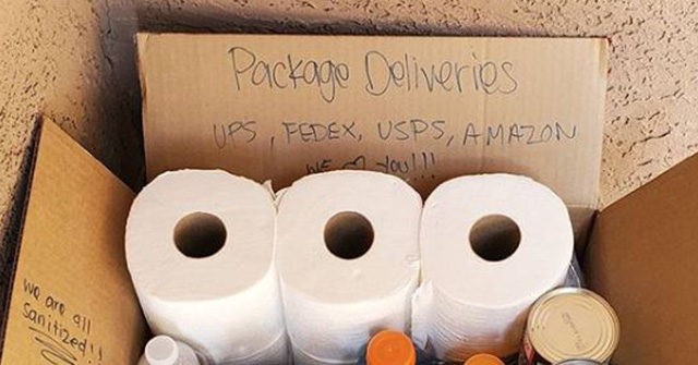 Homeowner Leaves Care Package on Porch for Delivery Workers During Coronavirus Pandemic 1