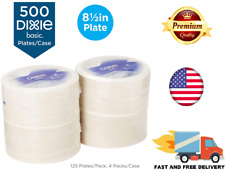 Bulk Paper Plates 500 Count Recyclable Heavy Duty Coated White Dixie Basic 8.5''