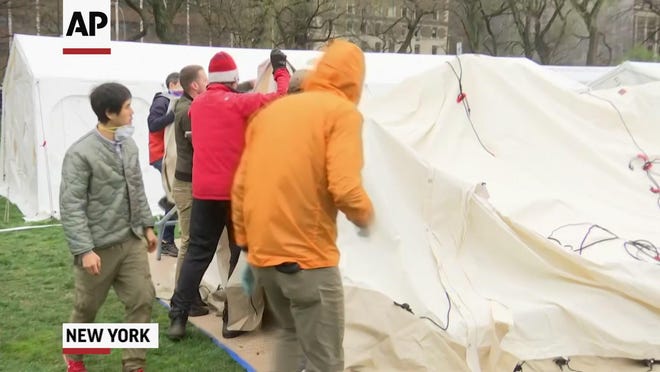 An emergency field hospital to treat COVID-19 patients is opening in NYC's Central Park 1
