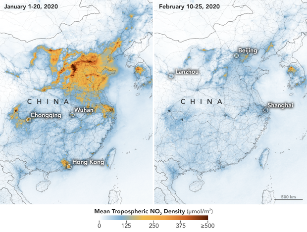 Air pollution clearing due to coronavirus lockdowns 1