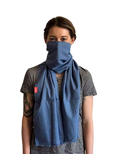 Scough Protection Scarf with Activated Carbon Filter Protectant - MADE IN THE USA protect against dust, pollutants, ash, allergens and germs - Jasper (Blue)