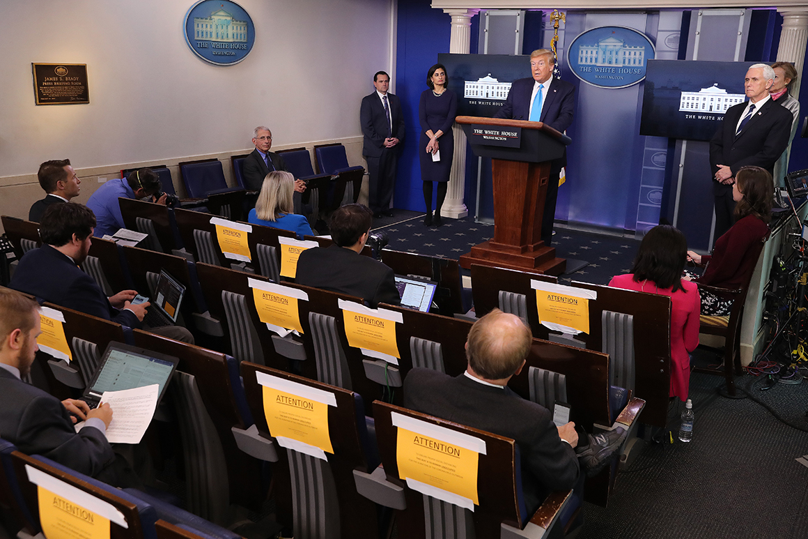 White House to require coronavirus tests for journalists covering daily briefing 1