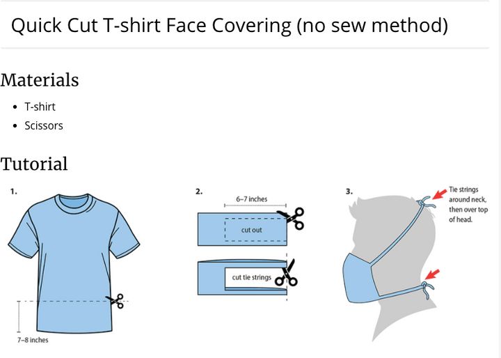 How To Make A Coronavirus Face Mask Out Of A T-Shirt 1