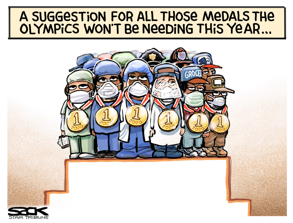 Coronavirus cartoons: Offering thanks to healthcare workers
for their service 1