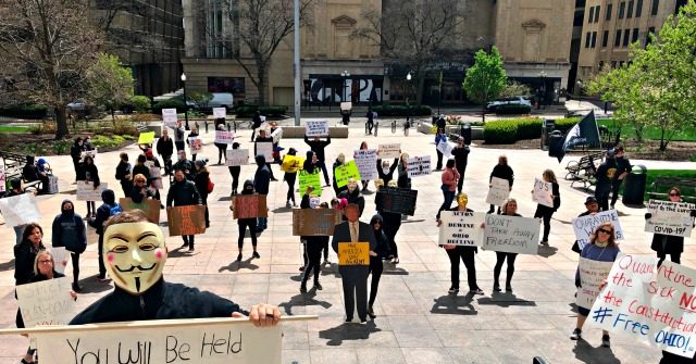 Crowd Gathers Outside Ohio Statehouse to Protest Coronavirus Lockdown 1
