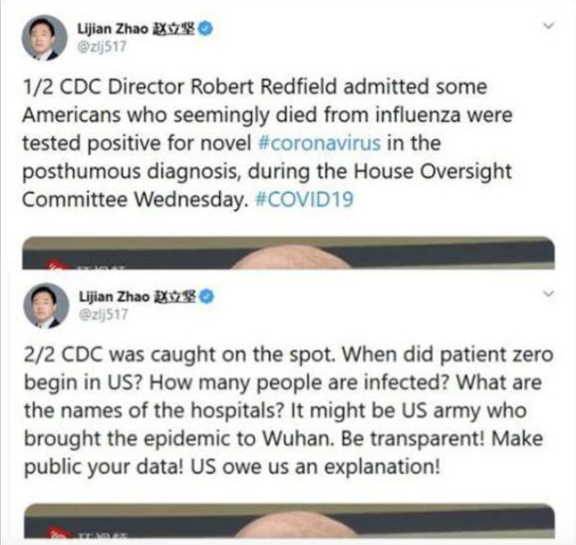U.S. Intelligence Confirms China Is Responsible For
Spreading Disinformation In United States About Coronavirus 1
