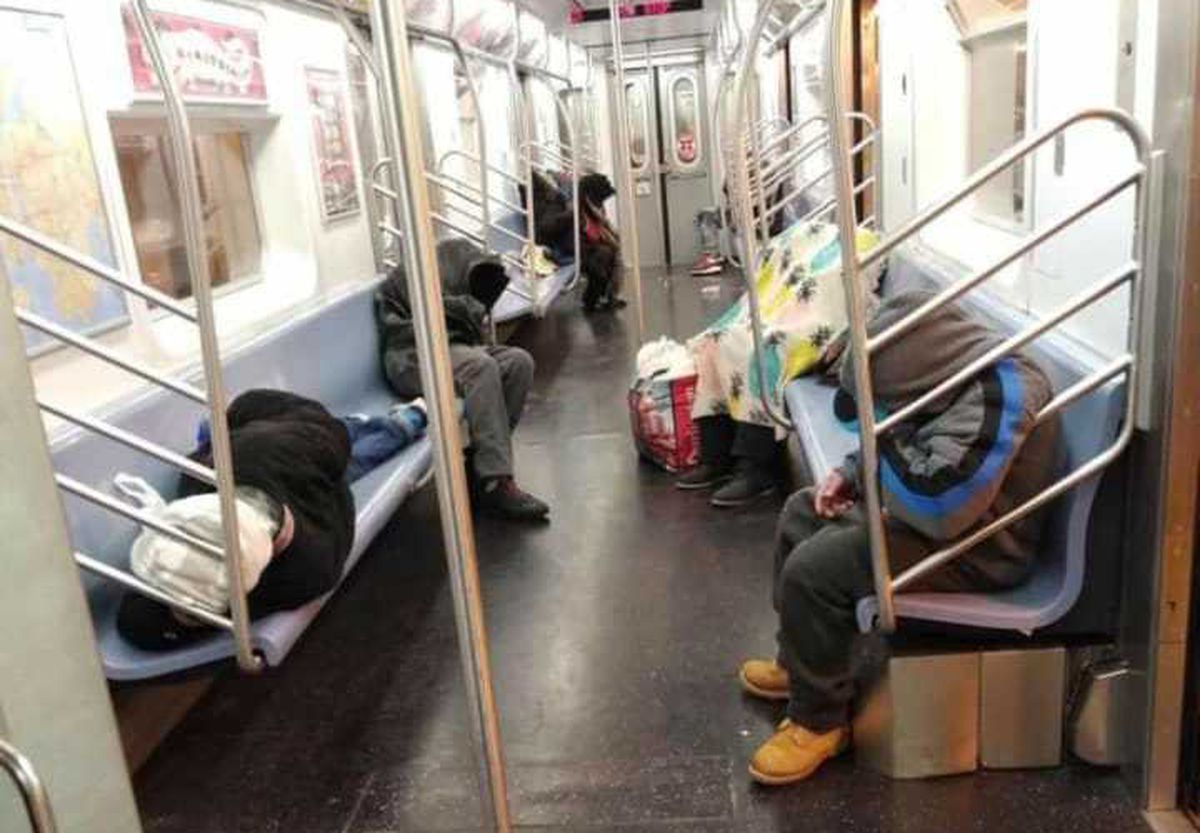 NYC homeless turn to subway during coronavirus
crisis 1