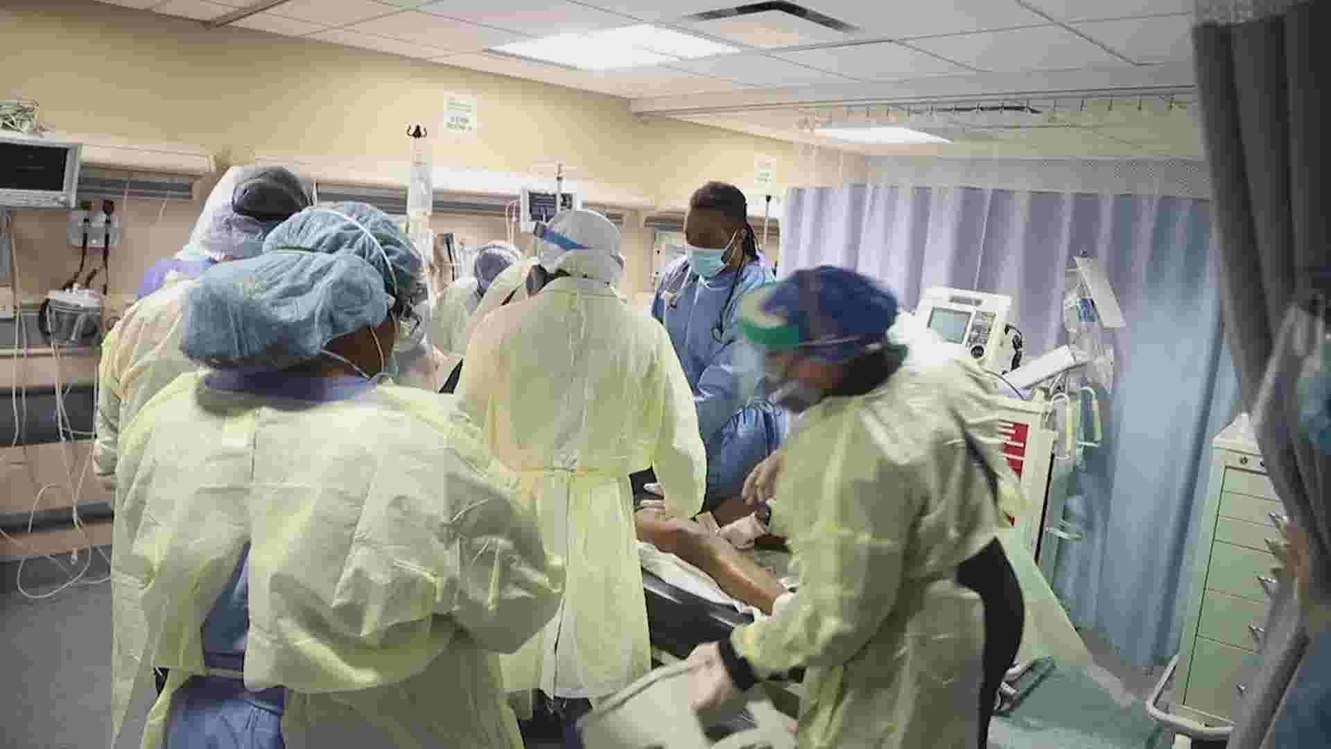 ONLY ON AP: NY emergency room battles COVID-19 1