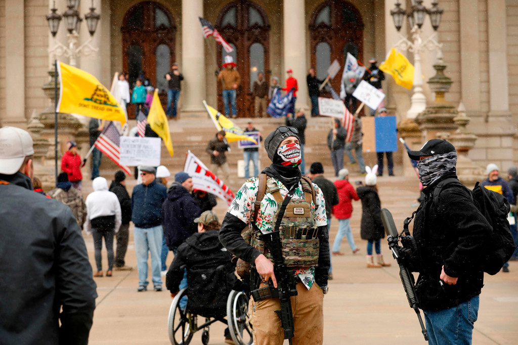 Protesters clog streets in Michigan over Whitmer coronavirus
stay-home order 1