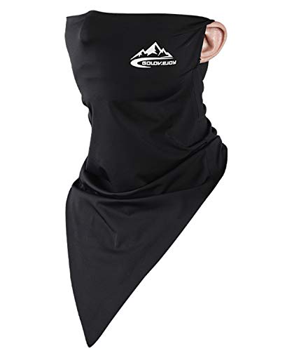 Neck Gaiter Face Mask Shield - Black - Long