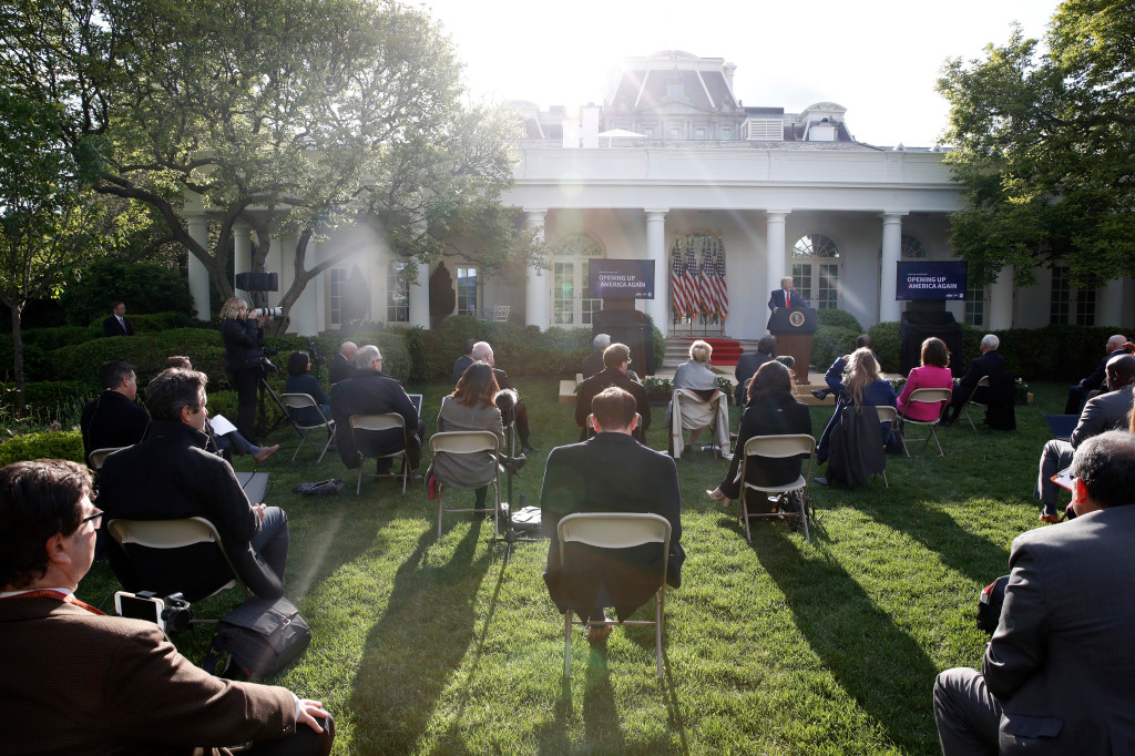 Reversing course, Trump delivers coronavirus
briefing 1