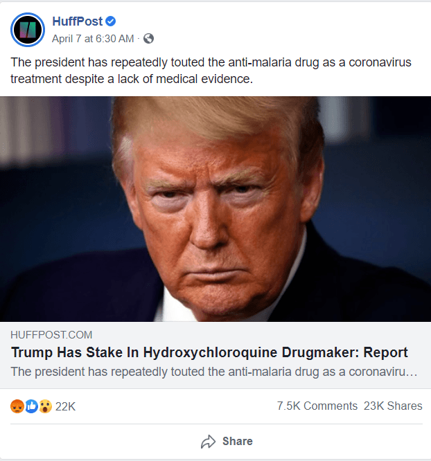 Facebook's Fact Checkers Decline to Correct Coronavirus Misinformation from Verizon-Owned HuffPost 1