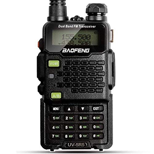 Two Way Radio, Baofeng Walkie Talkie UV-5R5 5W Dual-Band Two-Way Ham Radio Transceiver UHF/VHF 136-174/400-520MHz,65-108MHz FM with Upgraded Earpiece, Built-in VOX Function,Battery,Charger