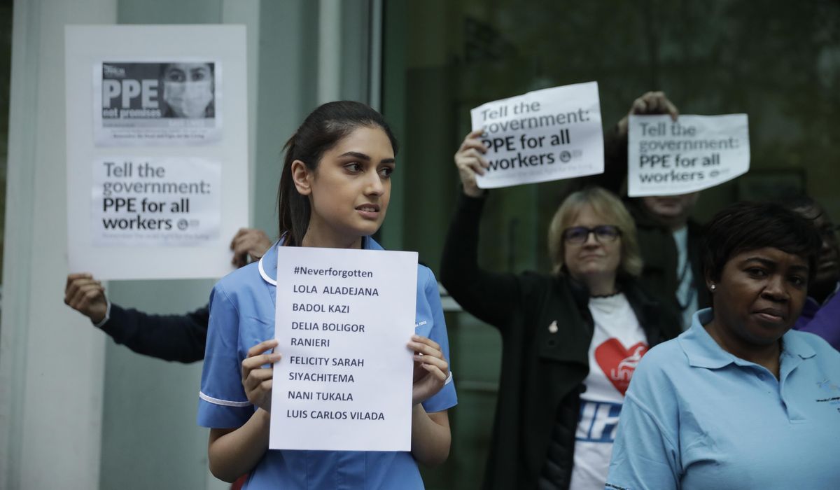 UK mourns front-line workers who have died from
coronavirus 1