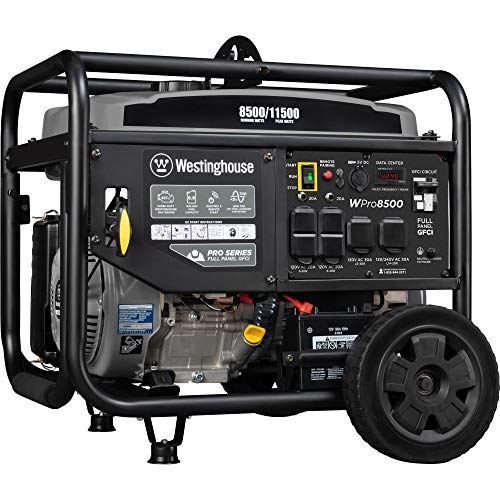 Westinghouse WPro8500 Super Duty Industrial Portable Generator - 8500 Rated Watts & 11500 Peak Watts - Gas Powered - Electric & Remote Start - OSHA & CARB Compliant