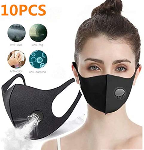 Zeiger 10 PCS Face Masks with Breathing – 100% Cotton, Washable, Reusable Cloth Masks – Protection from Dust, Pollen, Pet Dander, Other Airborne Irritants