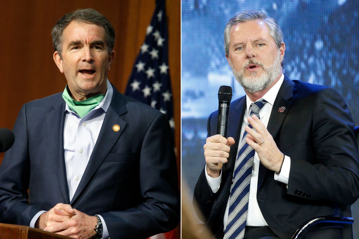 Jerry Falwell Jr. says he’ll only follow Virginia’s
coronavirus mask rule if it has Gov. Northam’s alleged blackface
photo 1 Jerry Falwell Jr. says he’ll only follow Virginia’s
coronavirus mask rule if it has Gov. Northam’s alleged blackface
photo 1