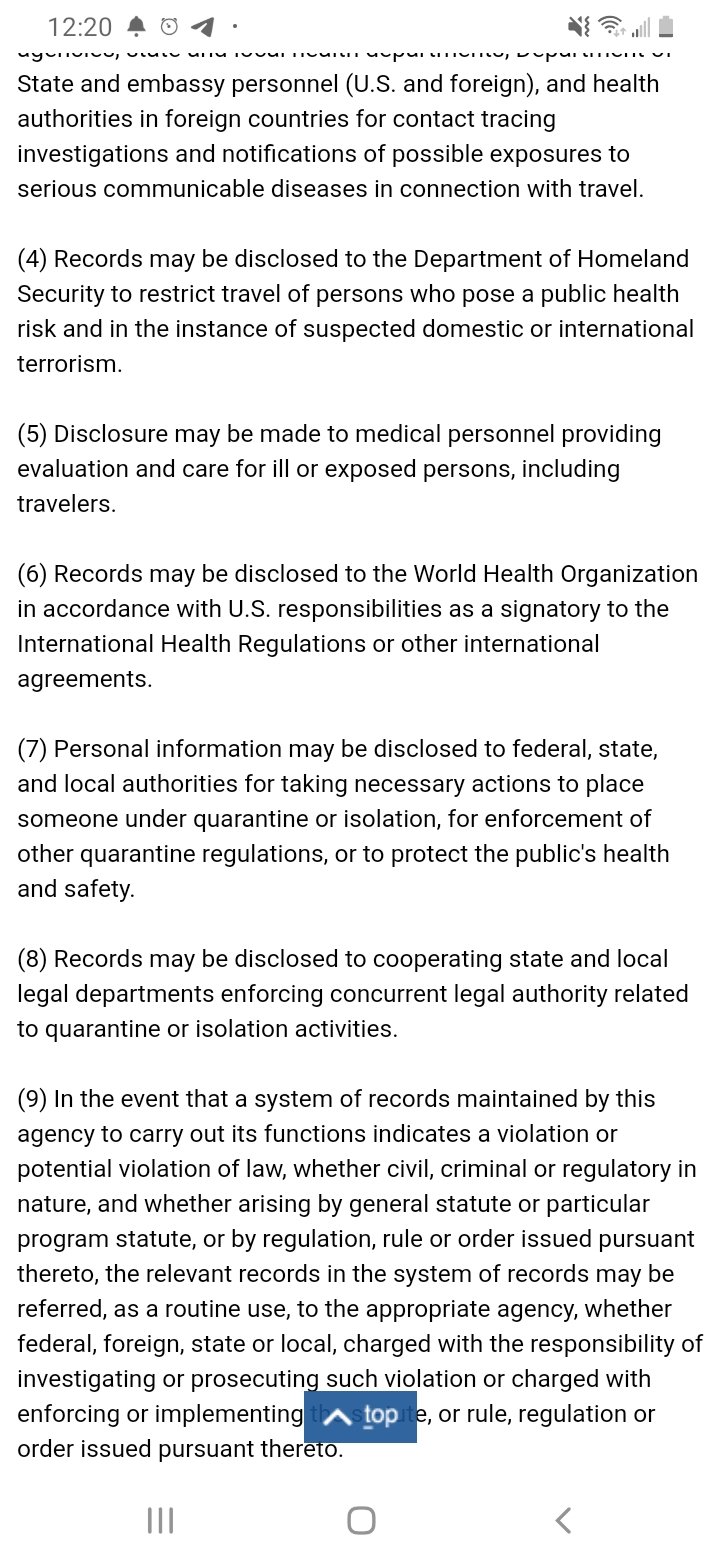 BUSTED: Contact Tracing Data May Be Sent To WHO And Law
Enforcement, Used To Quarantine People 1