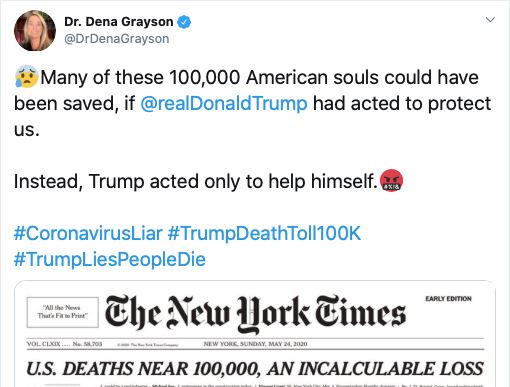 #TrumpDeathToll100K? Debunking the Lie That Trump Is
Responsible for Coronavirus Deaths 1
