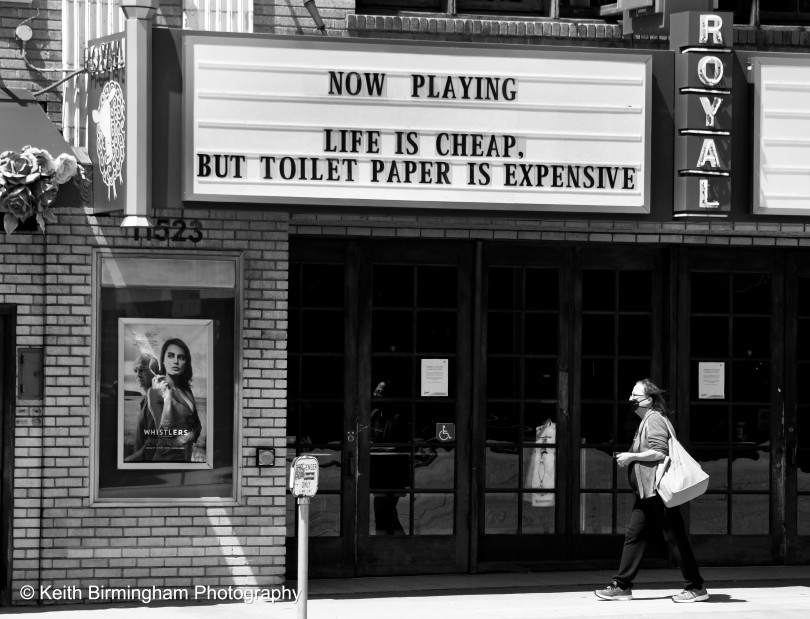Photos: During coronavirus-spurred intermission, theater
marquees share funny, hopeful messages 1