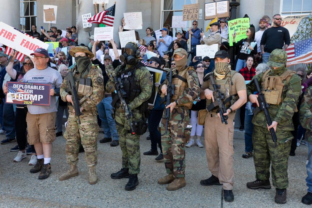 Coronavirus lockdowns fuel an armed, Hawaiian shirt-wearing
anti-government ‘boogaloo’ movement 1