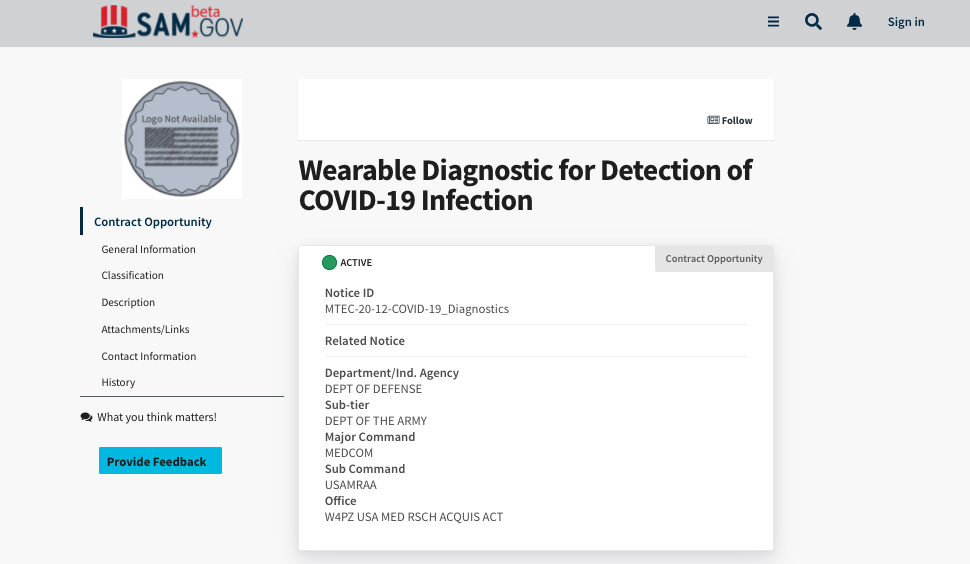 US Army To Develop Wearable COVID-19 Detectors 1