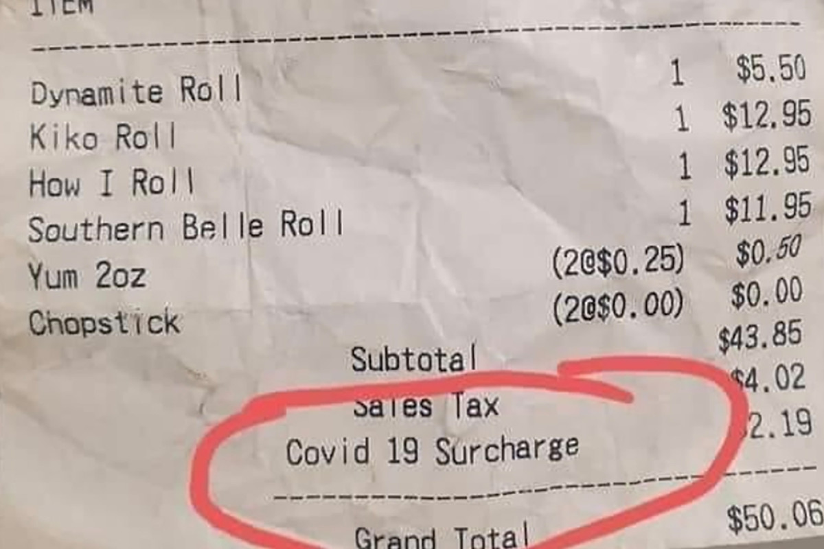 Restaurant slammed for ‘COVID-19 surcharge’ on meal 1