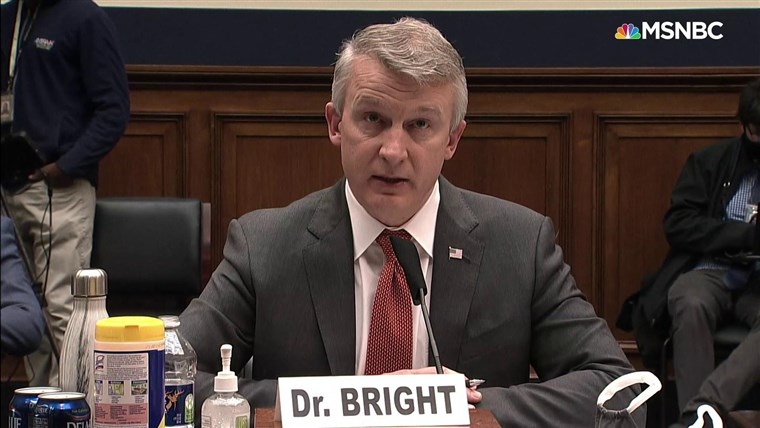 Ousted whistleblower Bright warns on coronavirus vaccine:
'We don't have a plan' 1
