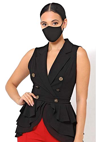 10 Pack Black Adult Unisex Reusable And Washable Cotton Face protect - Face protect for Dust, Outdoors, Festivals, Sports - Black Double Layer Cloth Mãs-k