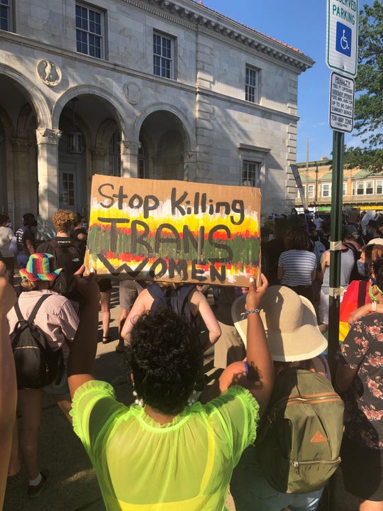 Two Black transgender women were killed last week. Thousands
showed up to protest 1