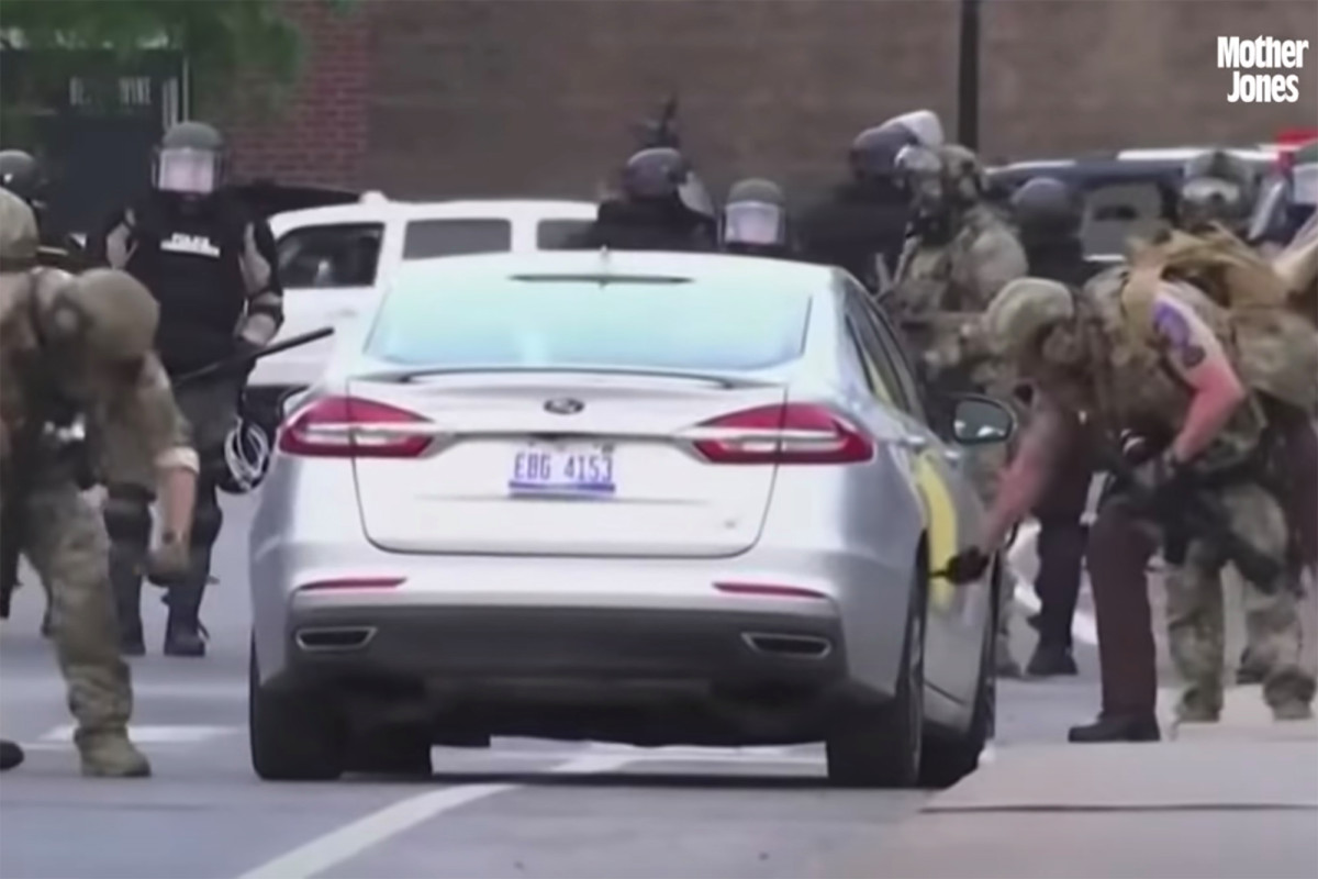 Minneapolis police slashed tires of cars parked near George
Floyd protests 1