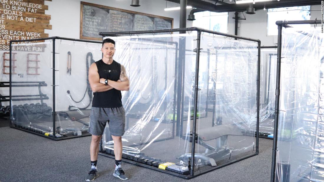 How a California gym is using plastic pods for workouts
during coronavirus 1
