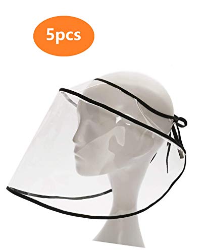 5 PCS Safety Face Shield Replacement for Fisherman Hat, Protective Face Shield Anti Saliva Droplets Spitting UV 3~7DaysDelivery(5)