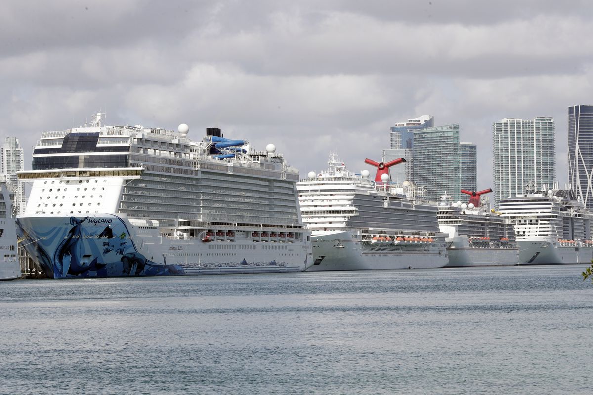 More than 40,000 cruise ship workers still stranded at sea
amid coronavirus pandemic 1 More than 40,000 cruise ship workers still stranded at sea
amid coronavirus pandemic 1