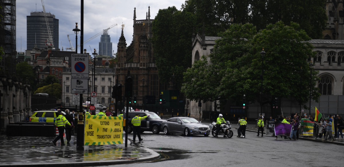 Boris Johnson's Car in Collision as Protester Jumps in Front
of PM's Convoy 1