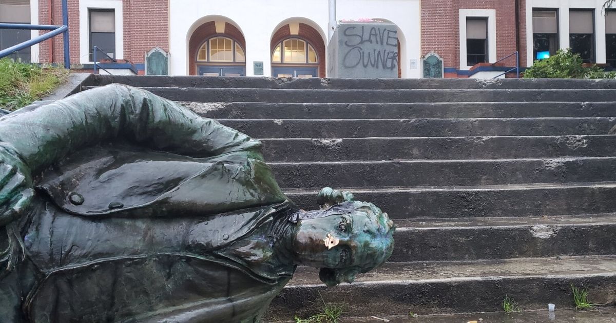 The Irony of Protesters Pulling Down a Statue of Thomas
Jefferson in the Name of Freedom 1