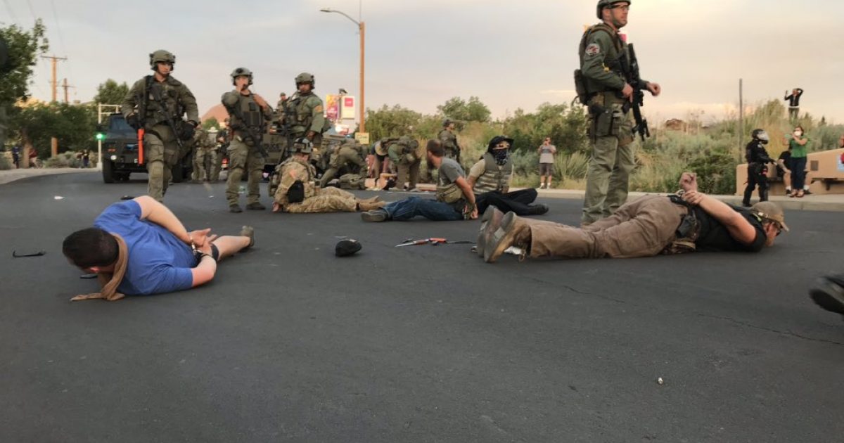 Shots Fired, Man Wounded as Leftist Protestors Attempt to
Destroy Conquistador Statue in Albuquerque 1