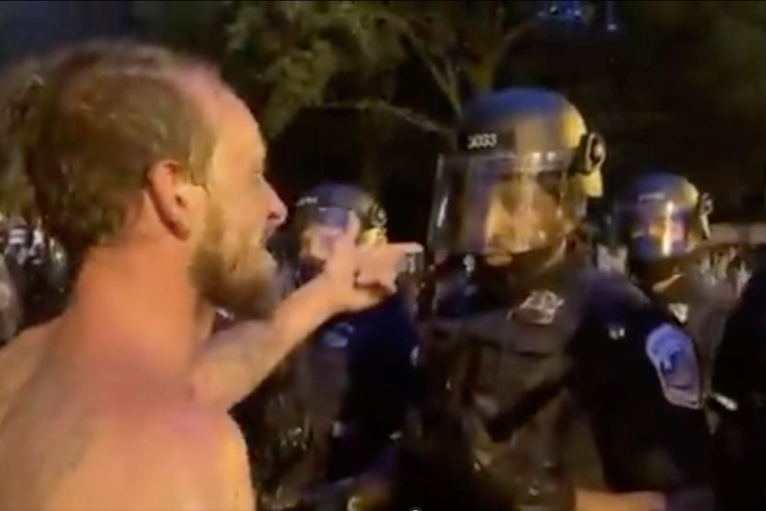WATCH: White BLM Protester Calls Black Cop N-Word in Profane
Tirade 1