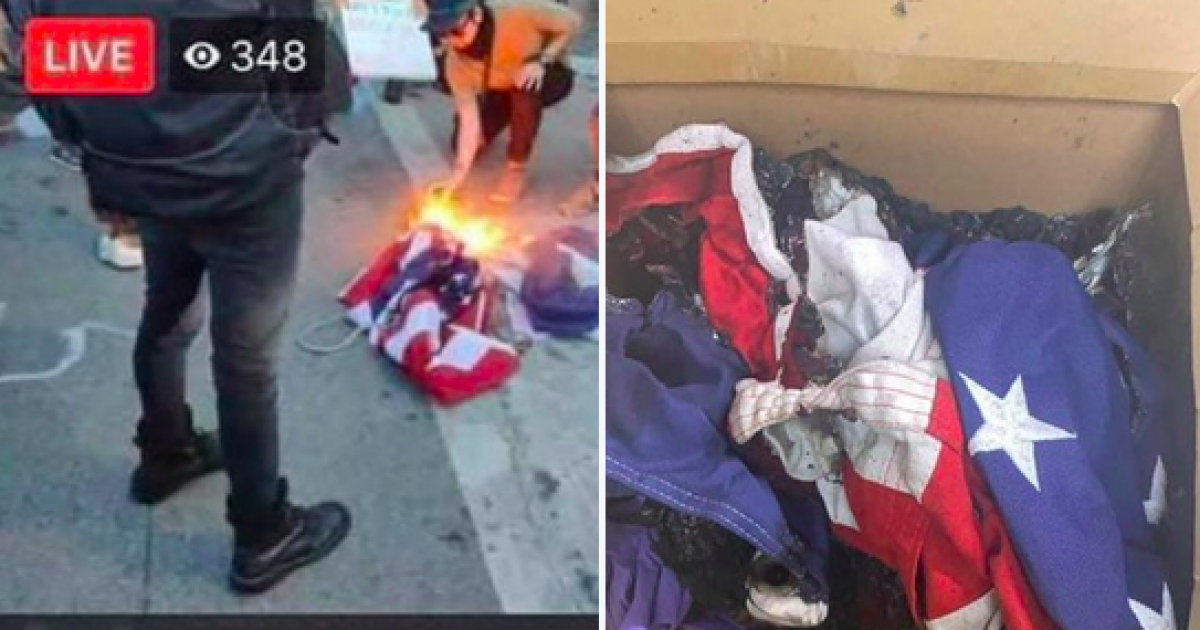 “Protesters” in Austin Burn American and Texan Flags 1