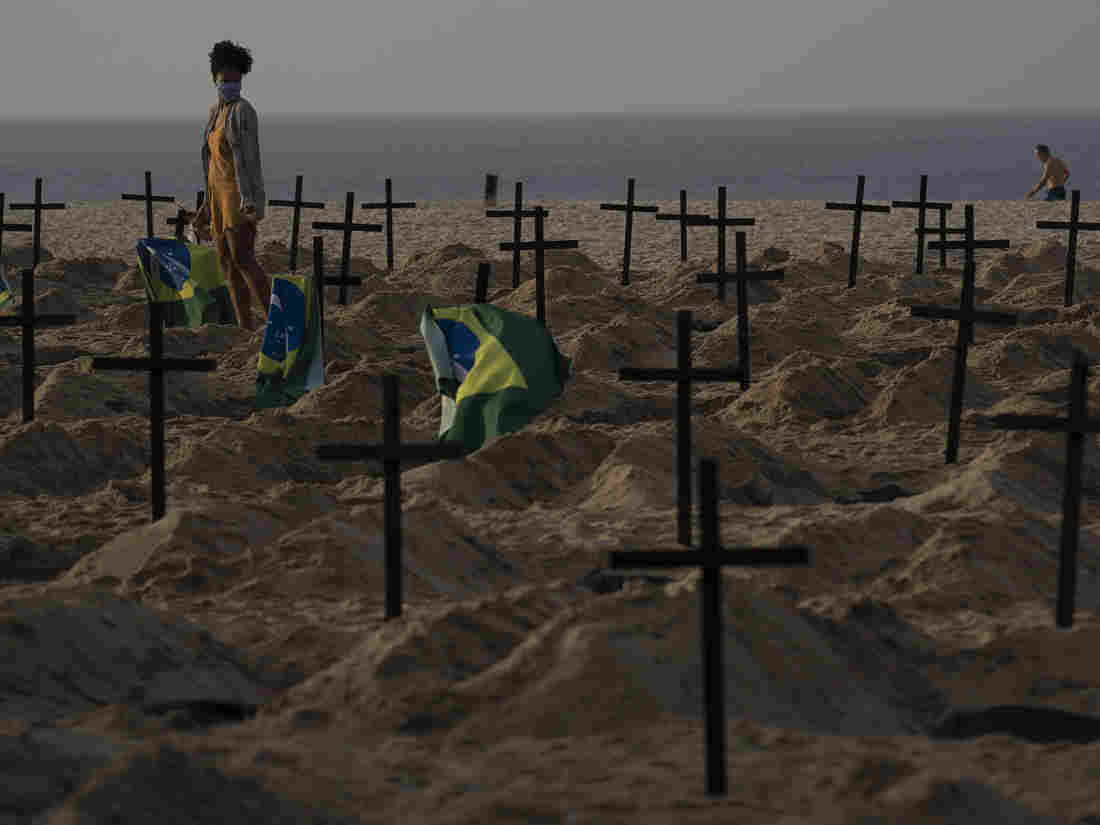 100 Graves Dug At Copacabana Beach To Protest Brazil's
COVID-19 Response 1