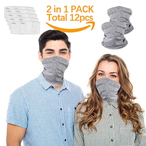 DECOMEN Multi-purpose Neck Gaiter with Safety Carbon Filters for Sports/Outdoors