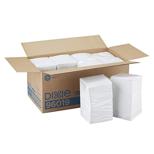 Dixie 1-Ply Beverage Napkin by GP PRO (Georgia-Pacific), White, 1/4 Fold, 96019, 500 Napkins Per Pack, 8 Packs Per Case