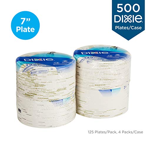 Dixie 6 7/8" (17.4 cm) Medium-Weight Paper Plates by GP PRO (Georgia-Pacific), Pathways, UX7WS, 500 Count (125 Plates Per Pack, 4 Packs Per Case)